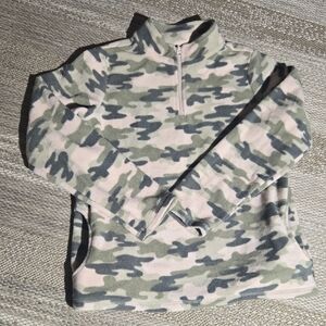 Childrens Place Quarter Zip Camo Fleece  Sweater Size Extra Extra Large 16